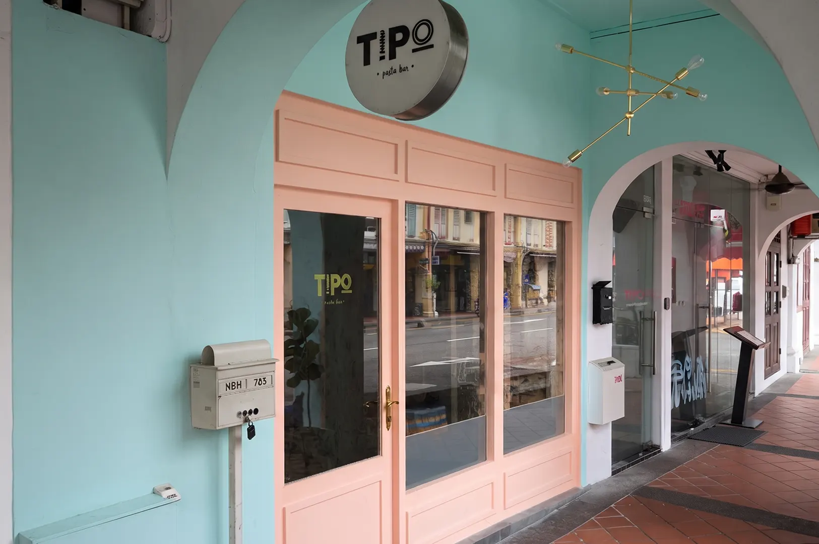 Tipo Pasta Bar storefront on Aliwal Street in Singapore.